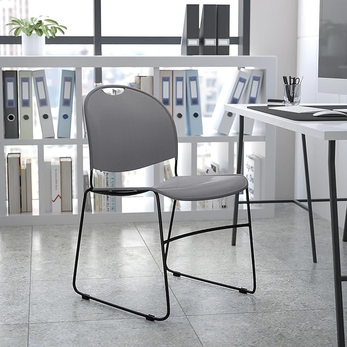 Flash Furniture 5 Pack HERCULES Series 880 lb. Capacity Gray Ultra-Compact