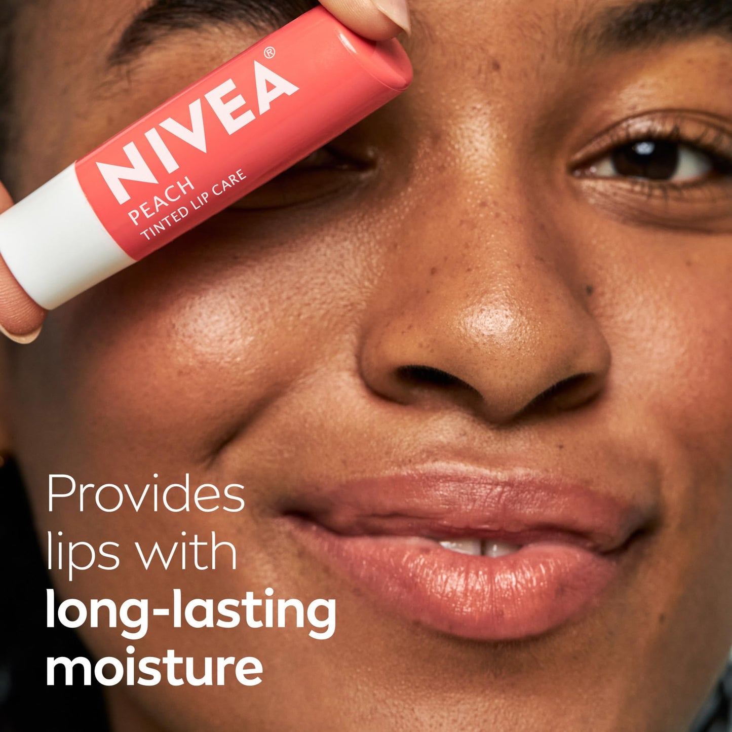NIVEA Lip Care, Fruity Tinted Lip Balm Variety Pack, Cherry, Strawberry, Blackberry and Watermelon Flavors, 3-in-1 Moisture, Repair and Color, 0.17 Oz Stick, Pack of 4