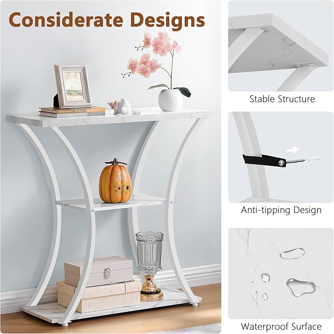 Hoctieon 3 Tier Console Table