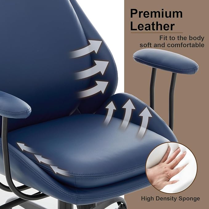 E-Motie Office Chair, Leather Desk Chair