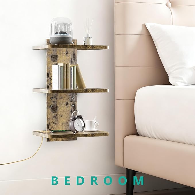 WALI Floating TV Shelf, 3 Tier Projector Shelf
