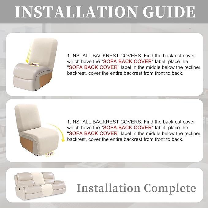 100% Waterproof Sectional Recliner Couch Covers