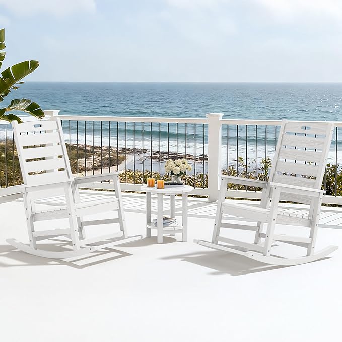 SERWALL Outdoor Rocking Chair Set of 2, Oversized Rocking Chair