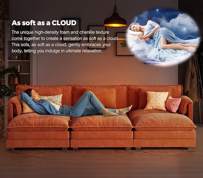 ELUCHANG Oversized 79" Modular Sectional Sofa, Comfy Cloud Couch
