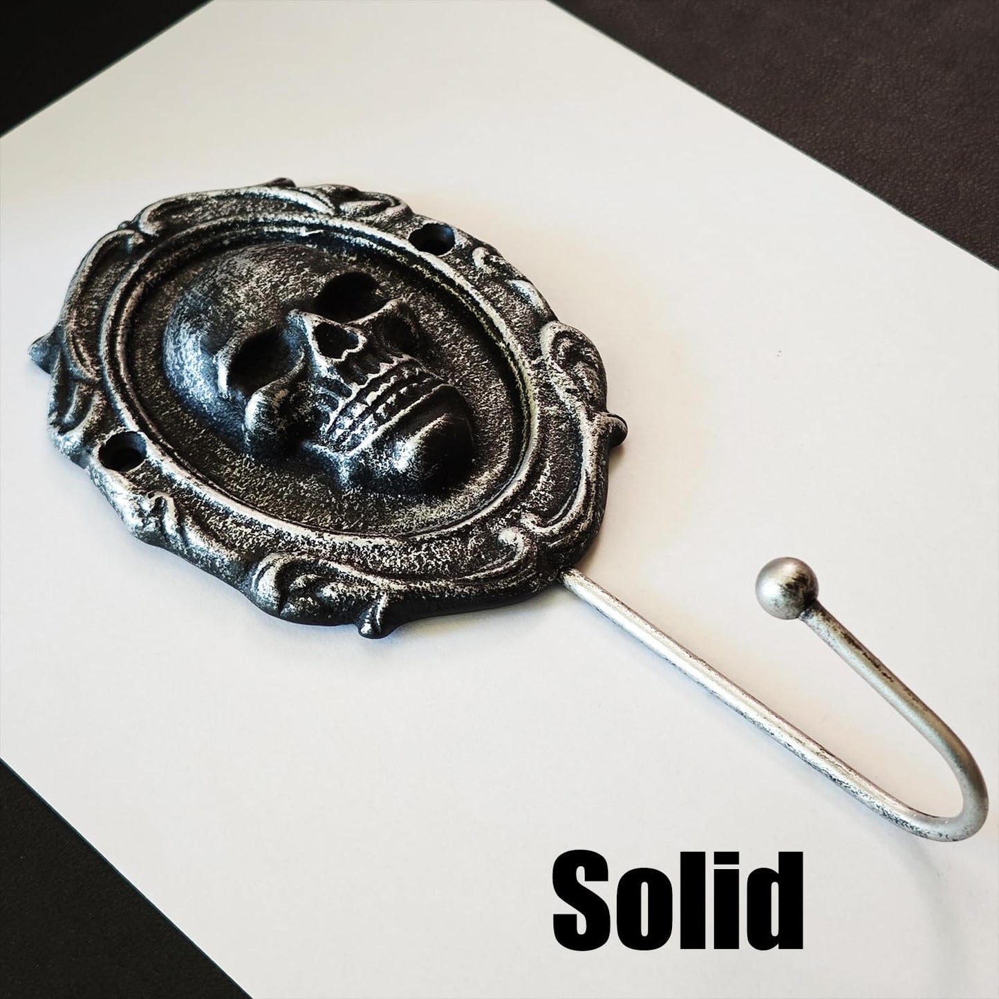 IRISVITA Gothic Skull Hook for Wall, Rustic Gothic Wall Hanger for Keys, Halloween Decor, Goth Key Holder for Dark Academia Bedroom or Living Room