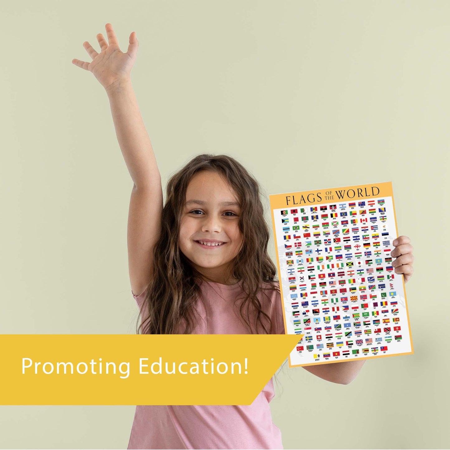Wallbuddy Flags of the World Educational Charts & Posters | World Country Flags with Capital | Teacher Supplies for Homeschool Classroom Decor (12x16)