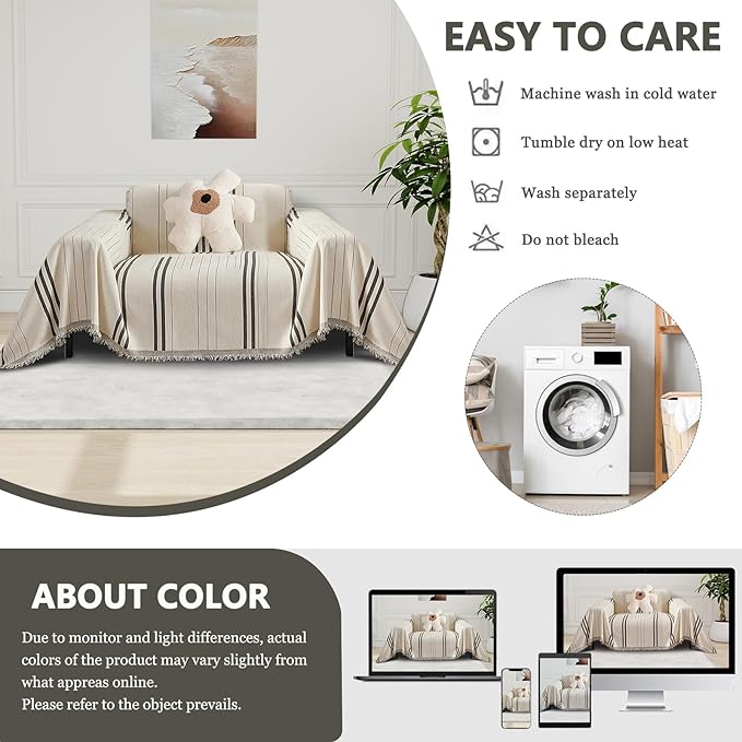 DREAMINGO Armchair Cover Washable Chenille Sofa Protector