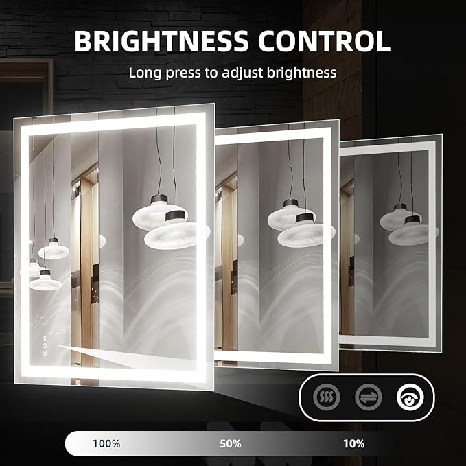48" L x 36" W LED Bathroom Mirror