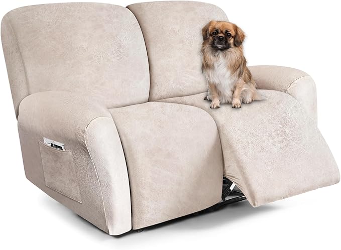 ANARACHON Loveseat Recliner Cover Leather Look Recliner Loveseat Covers