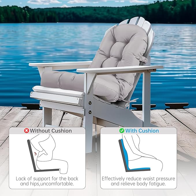 Adirondack Chair Cushion Tufted Waterproof Outdoor Rocking Chair Cushions