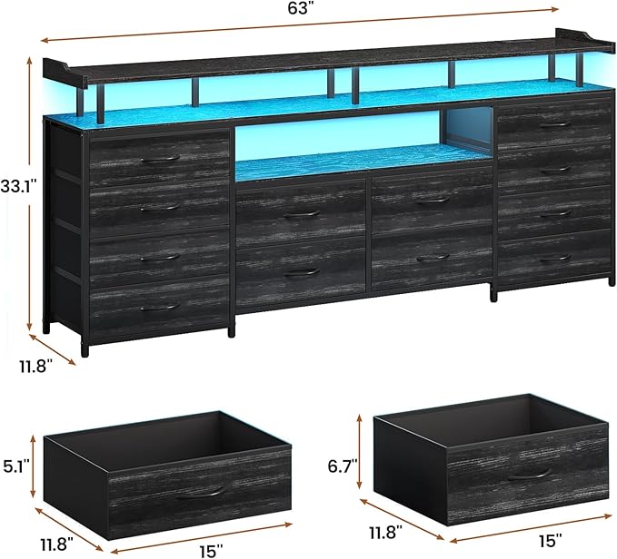 BTHFST 12 Drawers TV Stand Dresser
