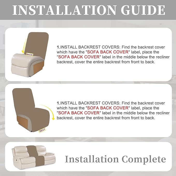 100% Waterproof Sectional Recliner Couch Covers