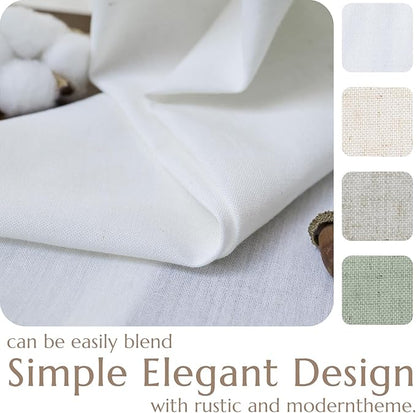 jinchan Linen Textured Tier Curtains 24 Inch for Kitchen Windows Farmhouse Cafe Curtains Small Drapes Rustic Light Filtering Half Window for Living Room Laundry Rod Pocket 2 Panels White