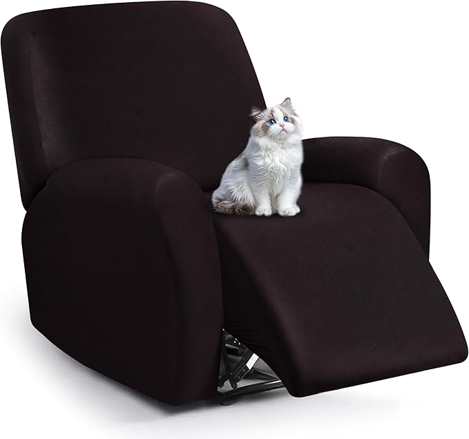ANARACHON Leather Look Recliner Chair Covers, 4-Pieces Stretch Recliner Cover