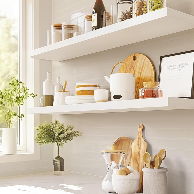 AMADA HOMEFURNISHING Floating Shelves Wall Mounted, 32 x 7 Inch Wall Shelves