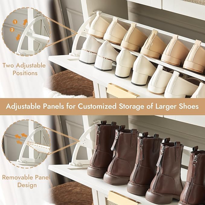 HOKYHOKY Rattan Shoe Storage Cabinet