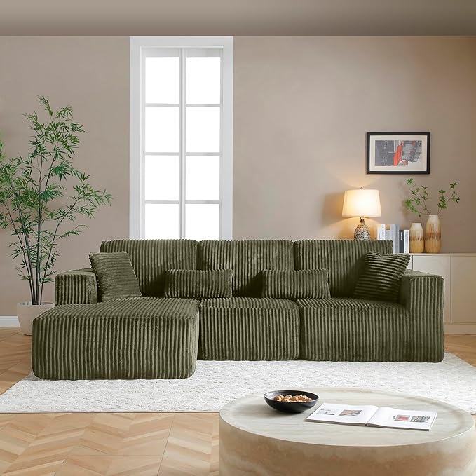 110" Cloud Sectional Couch, Modular Sectional Sofa