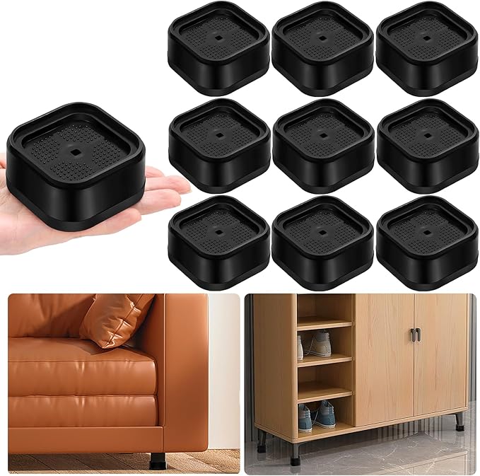 shouwuhho 9 Pack Furniture Risers Adjustable Bed Risers Heavy Duty Lifts Height