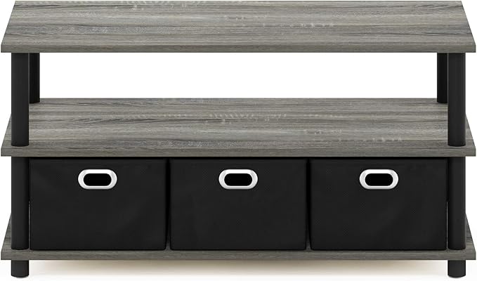 FURINNO Turn-N-Tube Coffee Table, 31.22D x 15.5W x 15.8H in, French Oak
