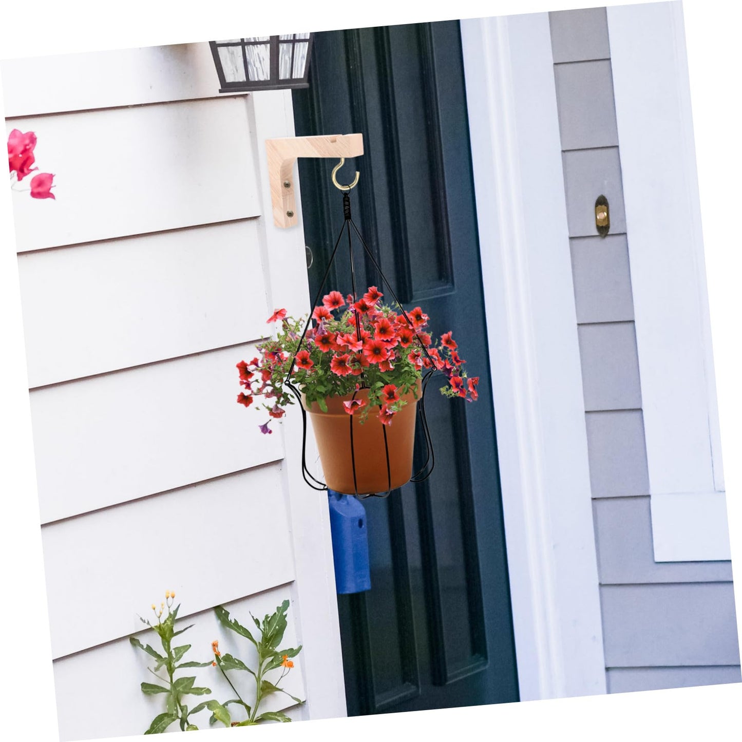 VOSAREA 2pcs Wooden Plant Hooks Heavy-Duty Wall Mount Plant Hangers for Indoor and Outdoor Hanging Planters Ceiling and Wall Bracket Supports