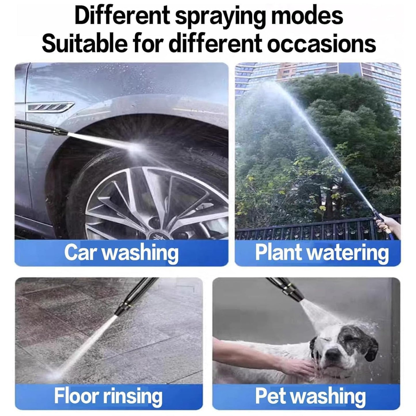 High Pressure Hose Nozzle, 2026 Upgraded High Pressure Water Gun & Nozzle Set Multi Function Home Lawn & Garden Pressure Washer for Plant Watering Lawn Car
