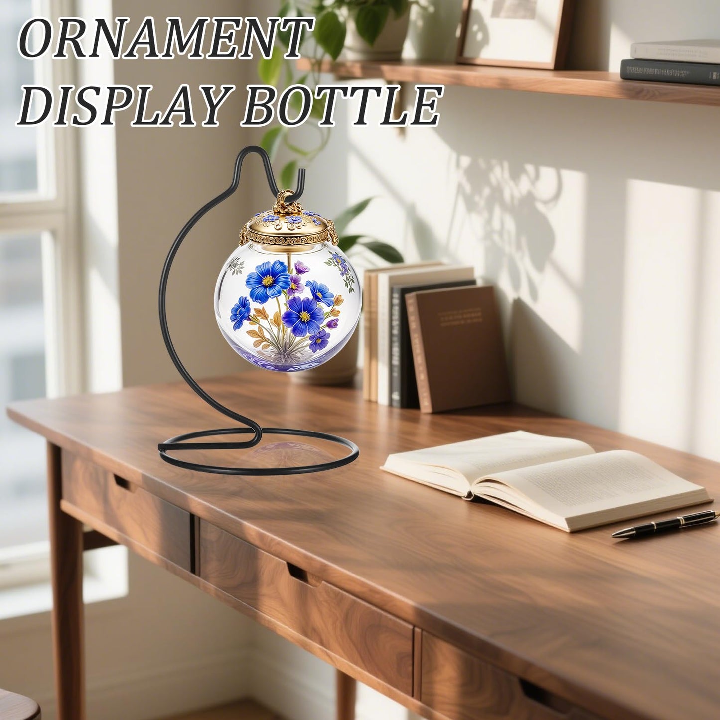 Lemecima Ornament Display Stand Holder Hanger Stands Glass Ball Ornament Holder Metal Iron Hanging Hanger for Display Terrarium Air Plant(20 Pcs)
