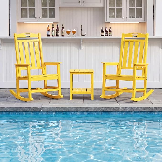 Outdoor Adirondack Rocking Chairs All-Weather HDPE Patio Rocker Chair