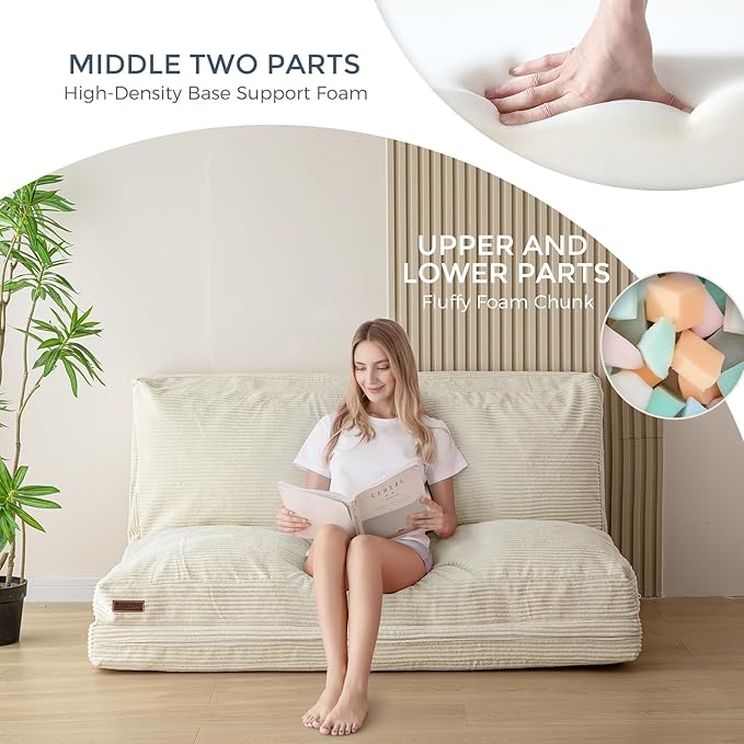 MAXYOYO Folding Sofa Bed, Floor Sofa Convertible Sleeper Chair