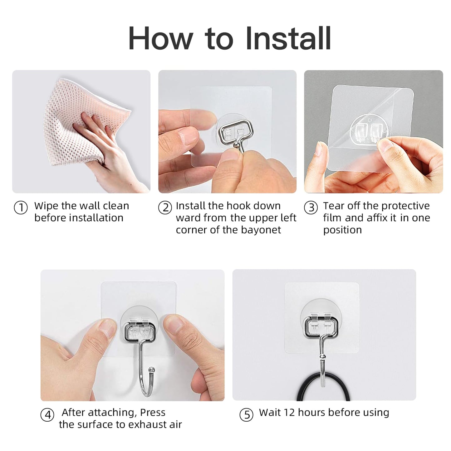 Strjobaili 20 Pack Large Adhesive Hooks for Hanging Heavy Duty 44 lb(Max), Self Adhesive Sticky Hooks Waterproof Stainless Steel Wall Hook for Home Bathroom Shower Kitchen Outdoor Utility Hooks