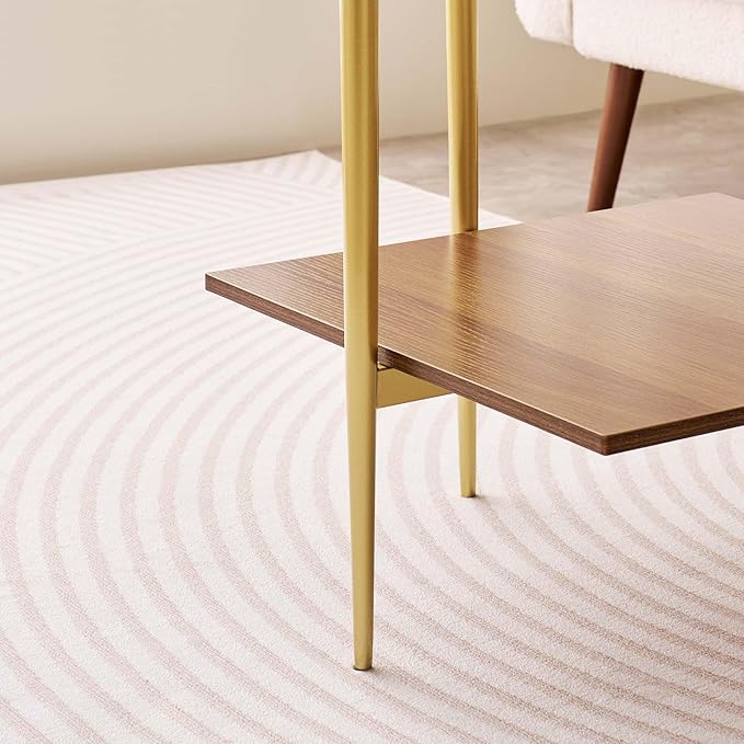 LumFurn Glass End Table, Mid-Century Modern Design Sofa Table,