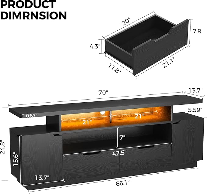 IRONCK TV Stand for TVs 85 inch
