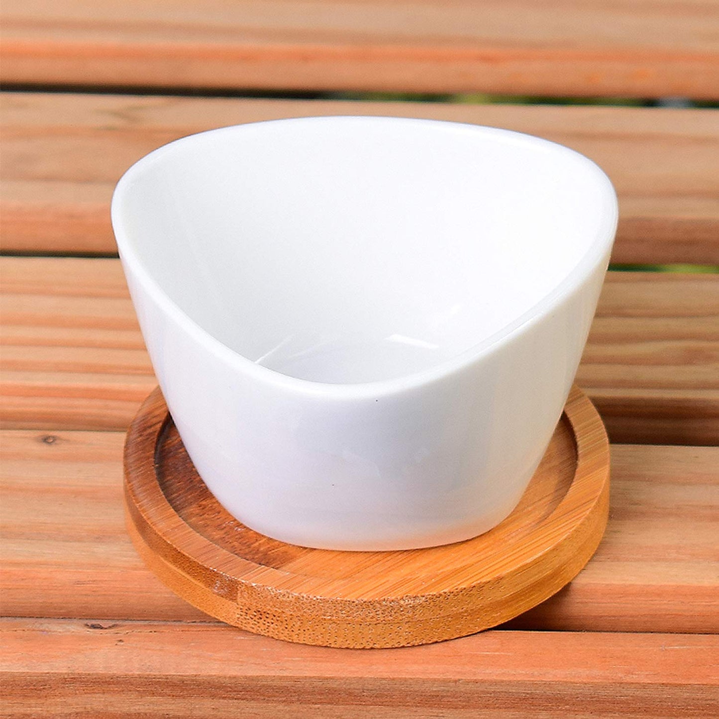 Brajttt Succluent Pots ，Small Flower Pots Planter Pots with Drinage,Ceramic Flowers Pots with Bamboo Tray for Cactus(12 Pack)