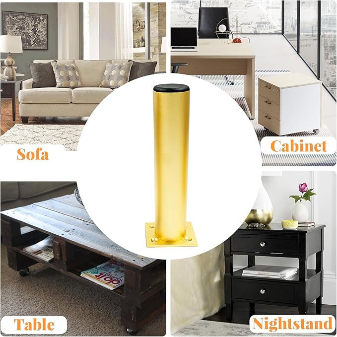 Set of 4 Aluminum Alloy Furniture Legs 7 Inch Height, 1.5 Inch Diameter