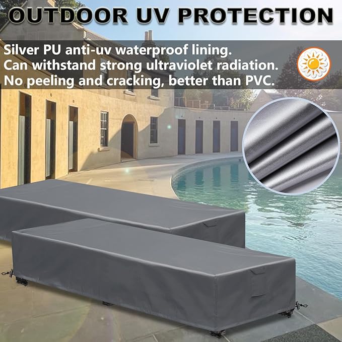 Patio Lounge Chair Covers 4 Pack Waterproof Outdoor chaise lounge cover 80" x