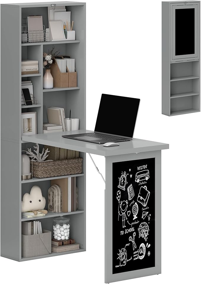 HOMCOM Fold-Out Convertible Writing Table, Computer Desk