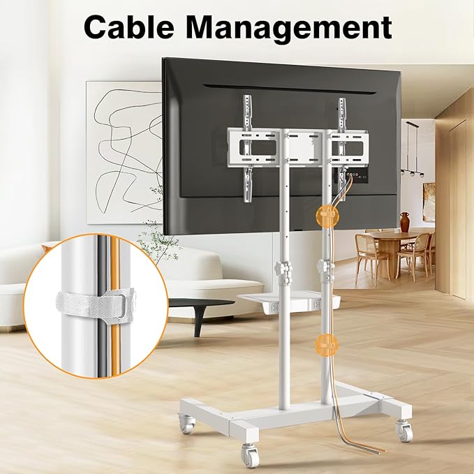 Mobile TV Stand Rolling TV Cart Floor Stand