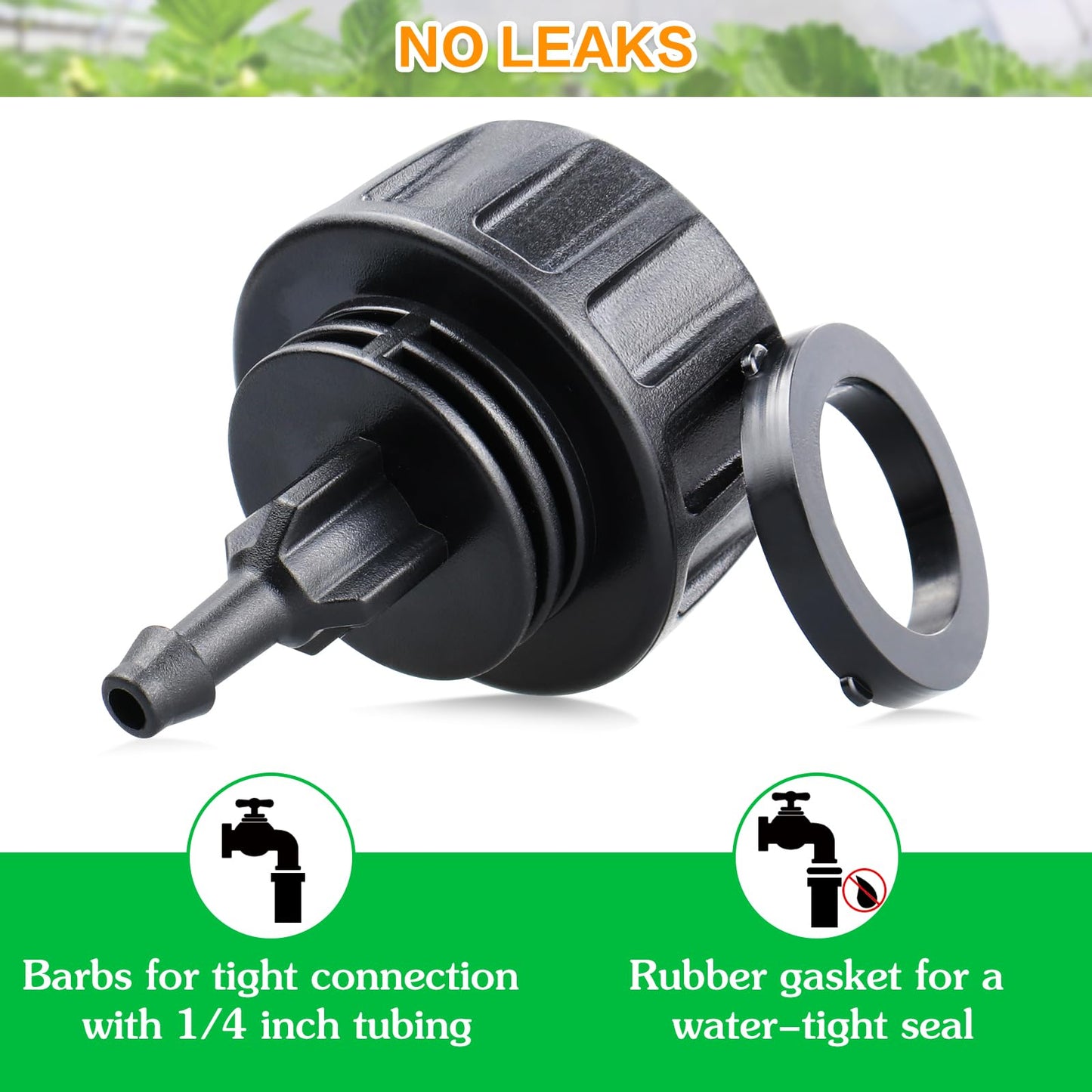 Gardrip 3/4 Inch Female Pipe Thread to 1/4 Inch Drip Irrigation Tubing Adapter: 6 Pieces 1/4 In. Barbed Drip Line x 3/4 In. Faucet PVC Adapter Connect 3/4" FHT Faucet