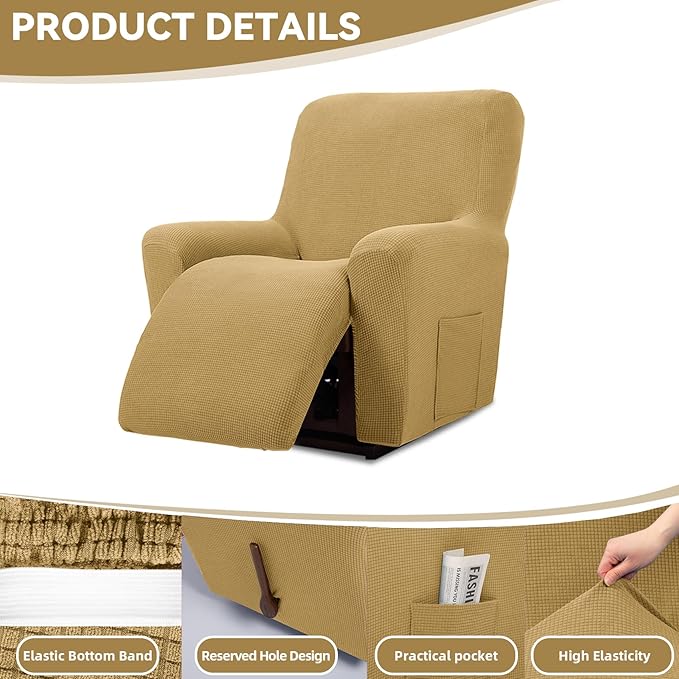 Cupuamon Recliner Chair Covers, Lazy Boy Recliner Covers Stretch Reclining