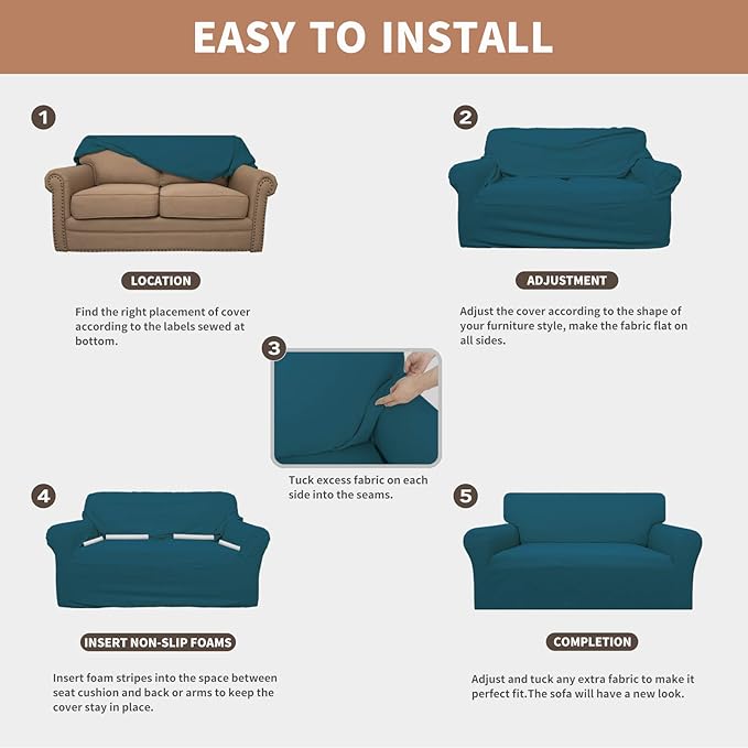 Easy-Going 100% Waterproof Couch Cover, Dual Waterproof Sofa Cover, Stretch