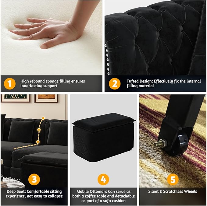 89" Velvet Convertible Sofa Bed Couch