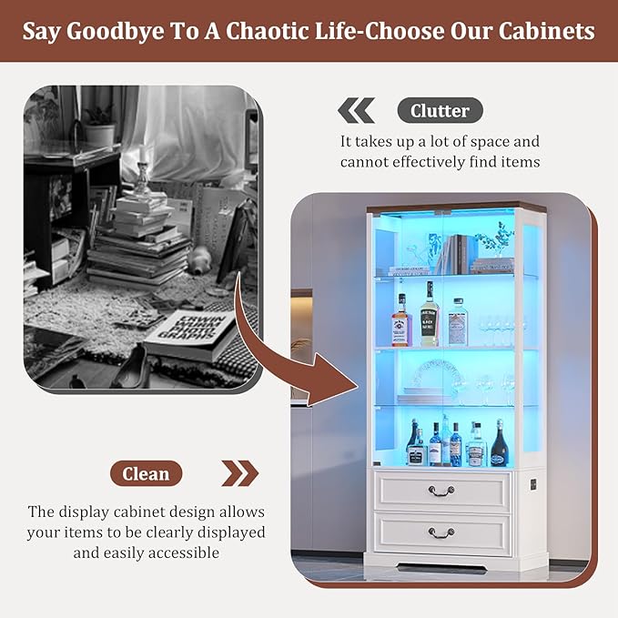 TAGELIER Glass Display Cabinet