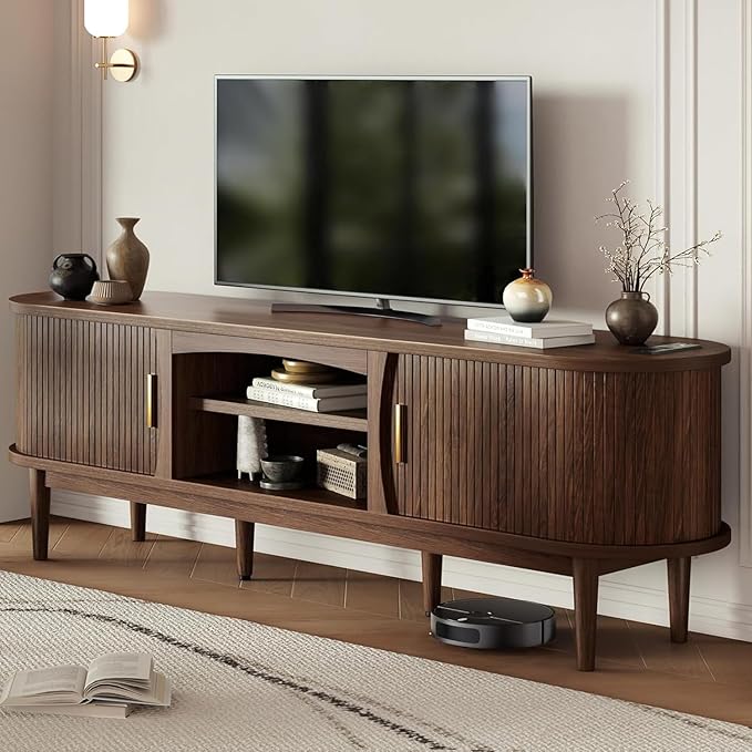 Decofy Mid Century TV Stand for TVs up to 80 Inches, Entertainment Center