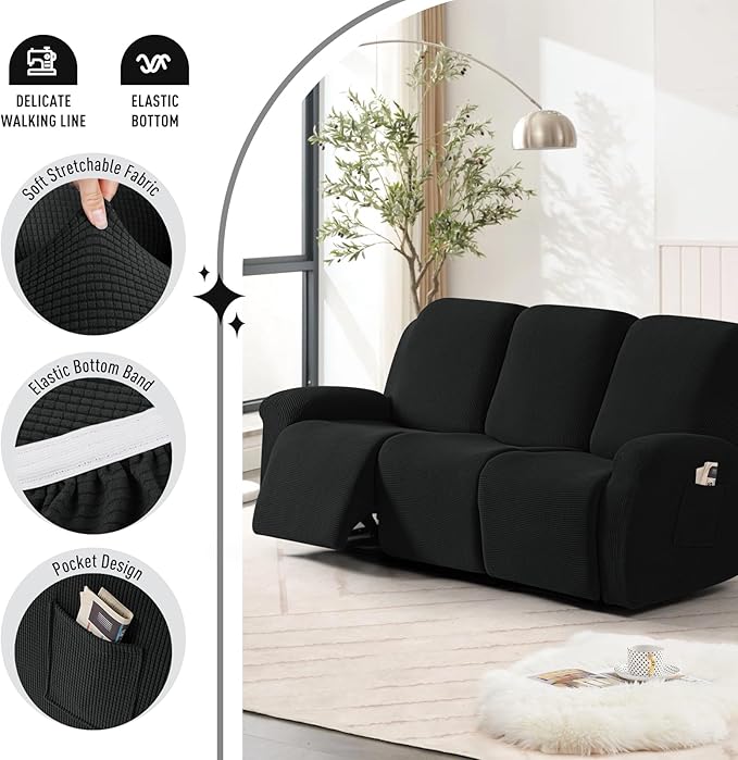 TAOCOCO Recliner Sofa Covers 8-Pieces Stretch Large Couch Covers