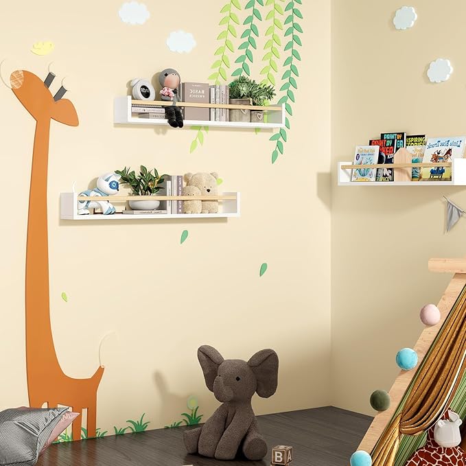 Fixwal Nursery Book Shelves, 23.6 Inch Floating Bookshelves