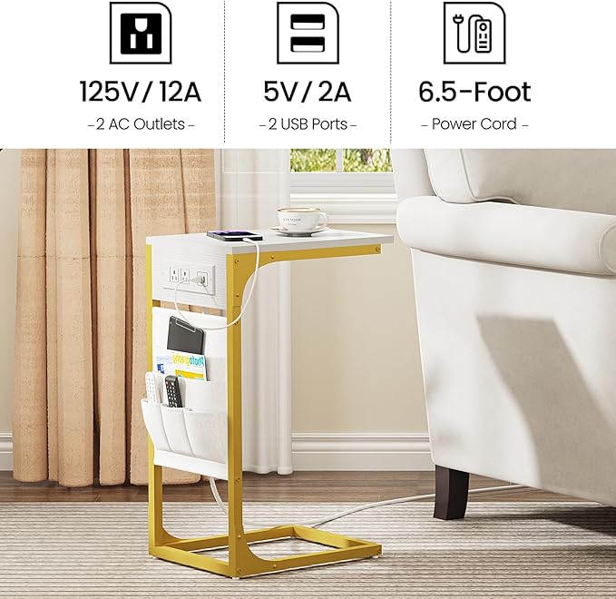 TUTOTAK C Shaped End Table