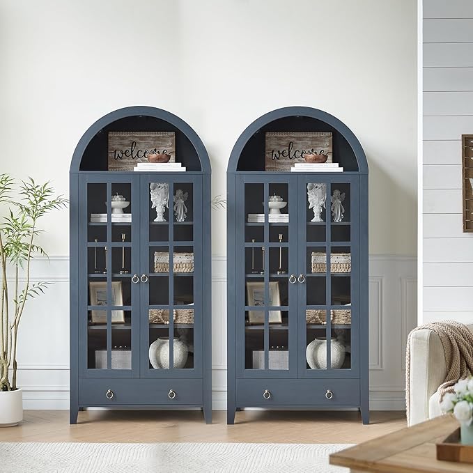 RowyPoey Farmhouse Arched Cabinet