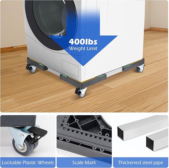 Nefish Heavy Duty Dolly for Washing Machine Adjustable Mini Fridge Stand washer