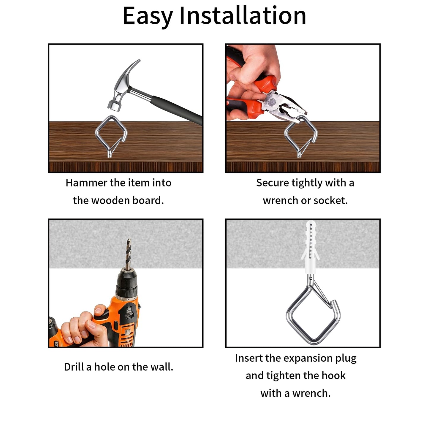 Zuryiul 304 Stainless Steel Eye Screw Hooks, Heavy Duty Ceiling Hooks for Hanging Plants, Outdoor String Lights & Christmas Decor, Rustproof Screw in Hooks (304 Stainless Steel, 38PCS)