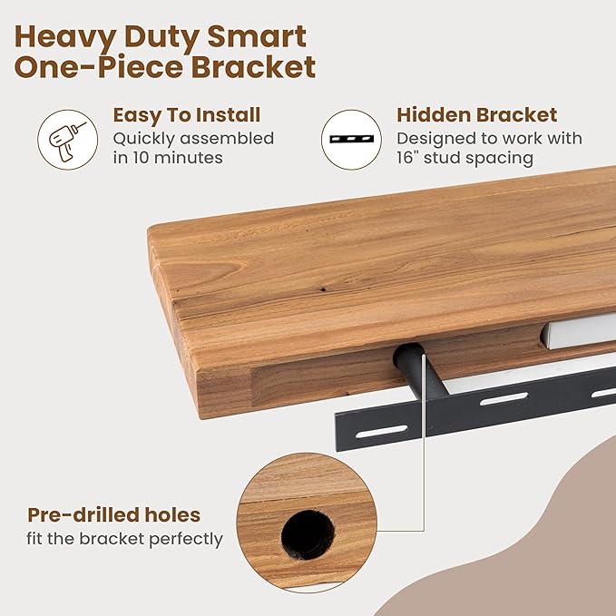 Floating Shelves for Wall, Round Edge Wall Shelves