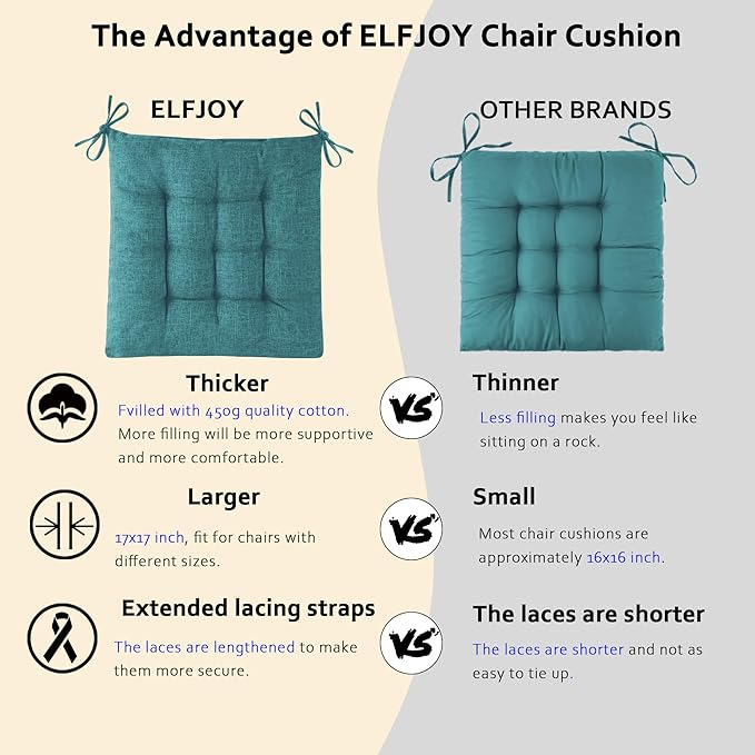 ELFJOY Rocking Chair Cushion Large Rocking Chair Pads